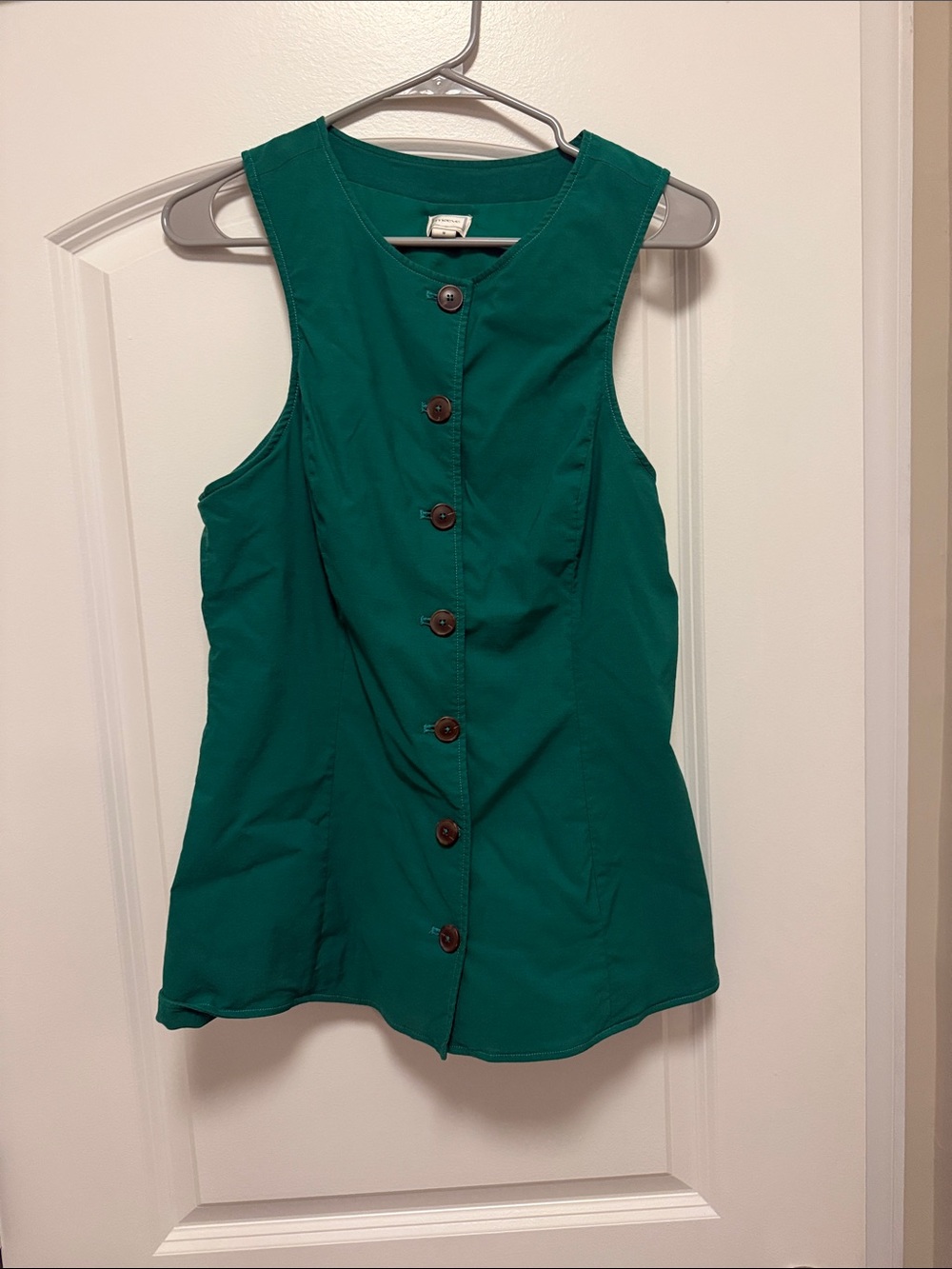 Anthropologie Maeve Button-Front Green vest top